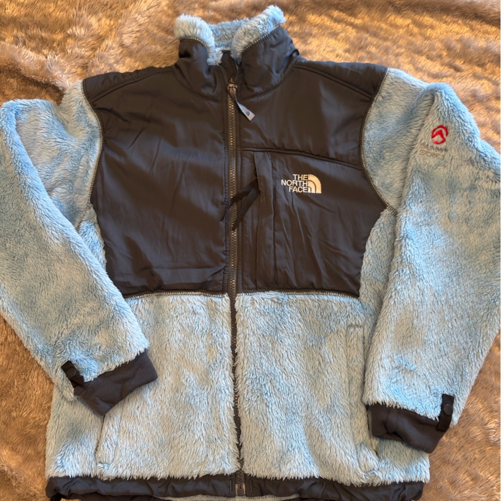 The North Face Black and Light Blue Fleece Jacket